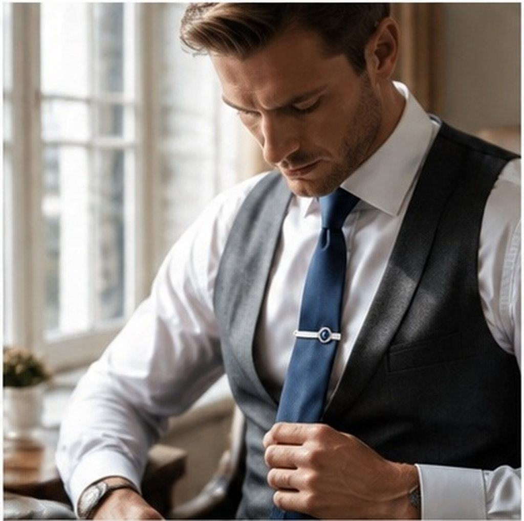 Tie Bar Set Gift - 2Pcs Mens Tie Clip Set Stainless