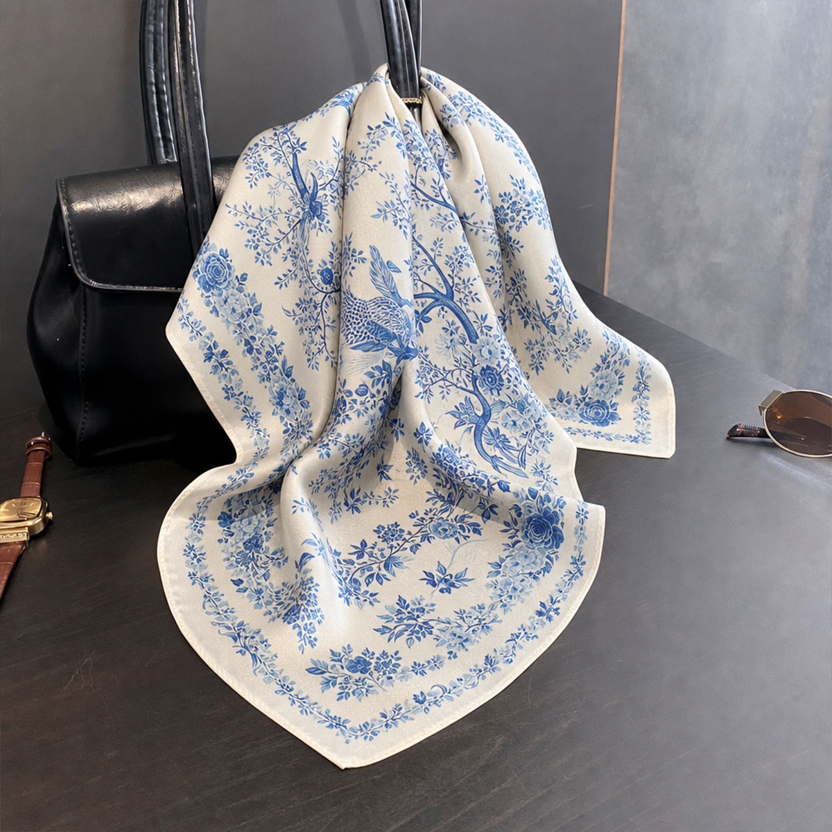 100% Real Silk Scarf Women Squ - Scarf Silk Square review and price