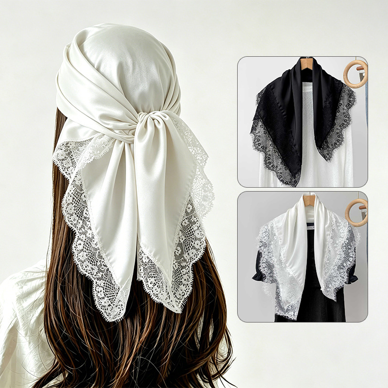 70x70cm Square Scarf Women Lac - Head Wrap Turban review and price